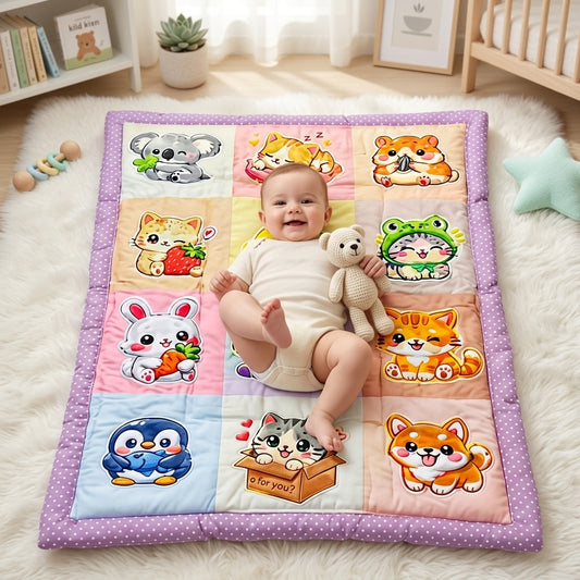 MONIMINI LUXURY PRINTED BABY MATTRESS | ULTRA SOFT COTTON SLEEPING & PLAY BED FOR NEWBORNS