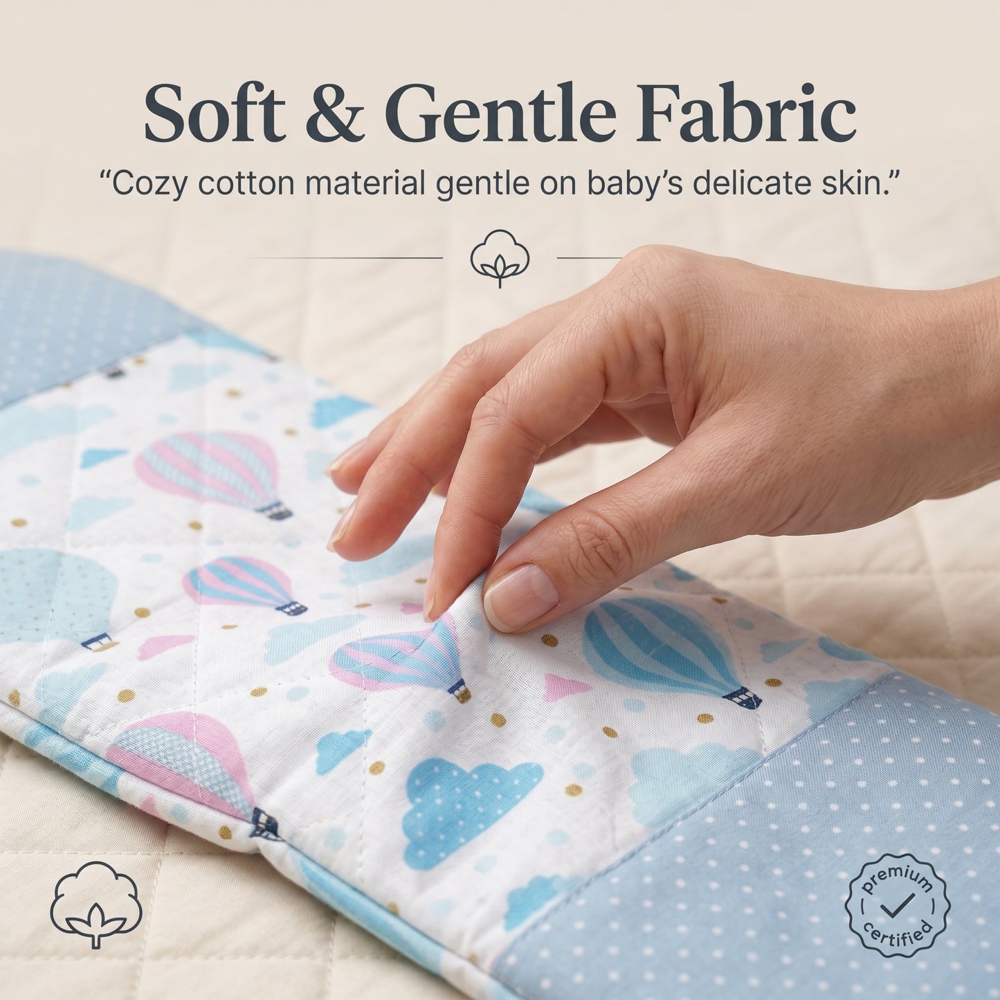MONIMINI TRADITIONAL MUSTARD RAI PILLOW | BREATHABLE BABY HEAD SUPPORT FOR PEACEFUL SLEEP