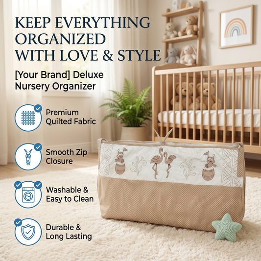 MONIMINI EMBROIDERY CRADLE COVER FOR NEWBORNS | SOFT COTTON BABY CRADLE BED SHEET | WASHABLE & COMFORTABLE