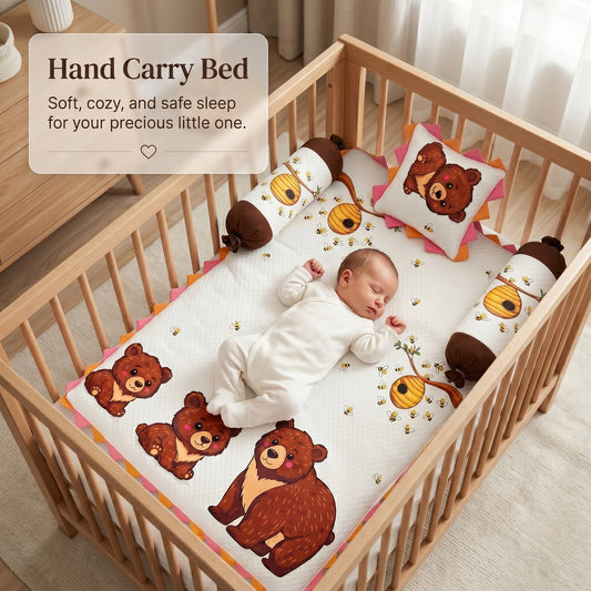 MONIMINI COMPLETE 7 PIECE DTF PRINT BEDDING SET ESSENTIALS COMBO FOR BABY 0-6 MONTHS