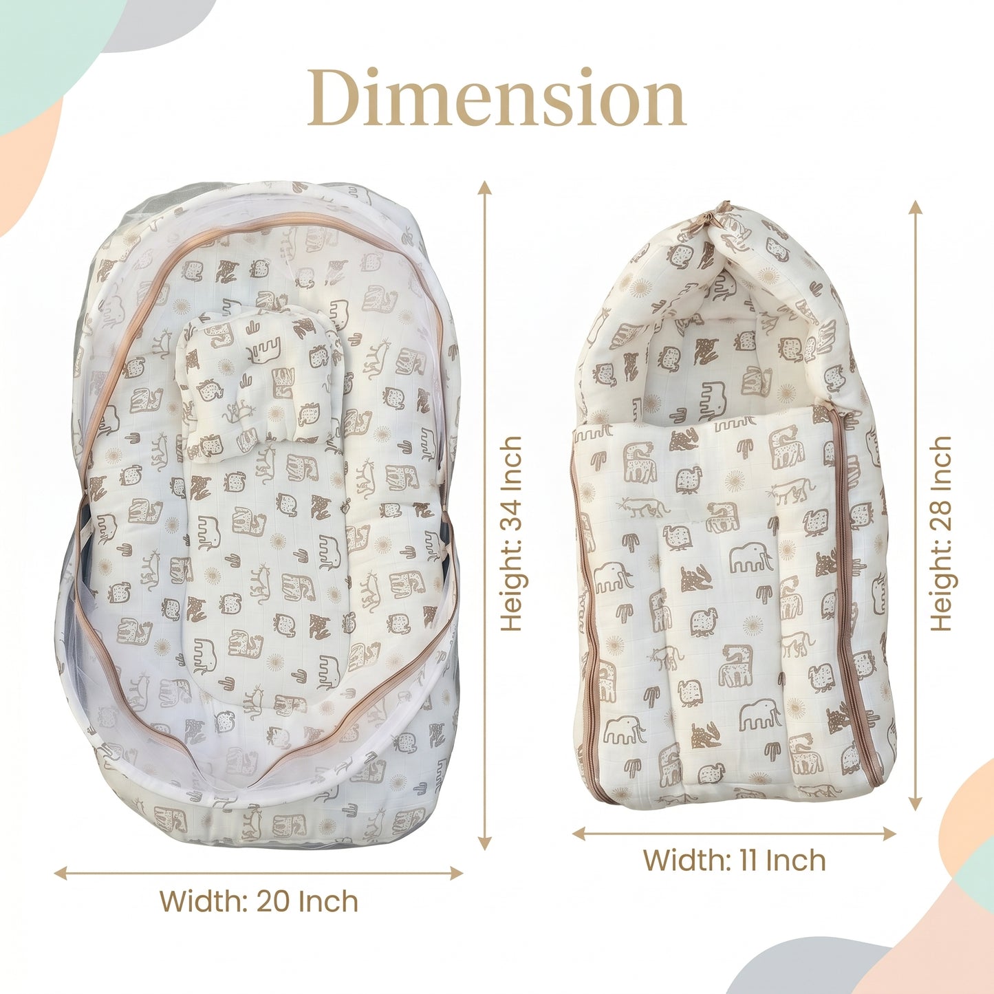 MONIMINI PREMIUM MUSLIN COMBO SET | BABY SLEEPING BAG & MOSQUITO NET MATTRESS FOR NEWBORNS