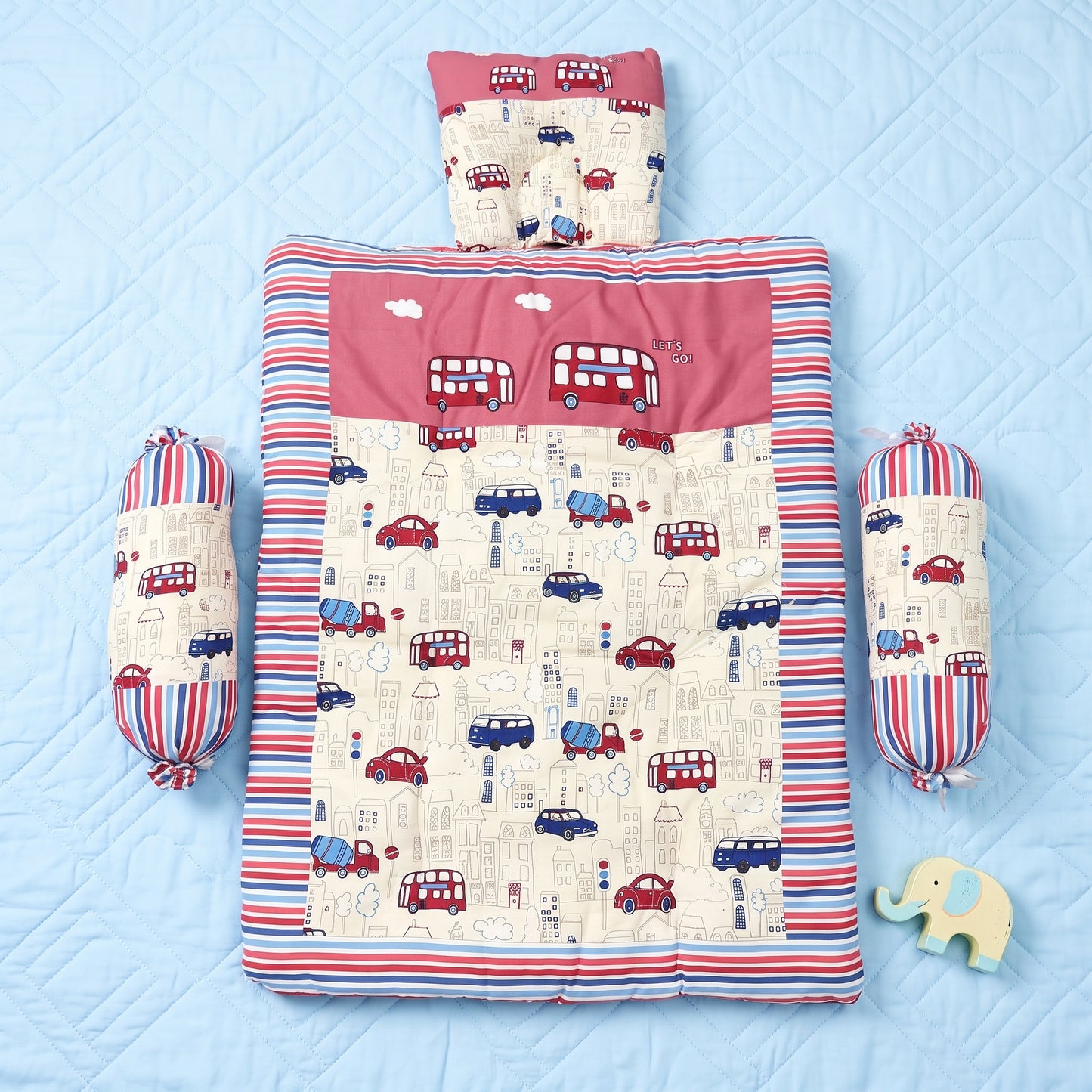 MONI MINI Exclusive Unique Digital Print Baby Mattress with Pillows