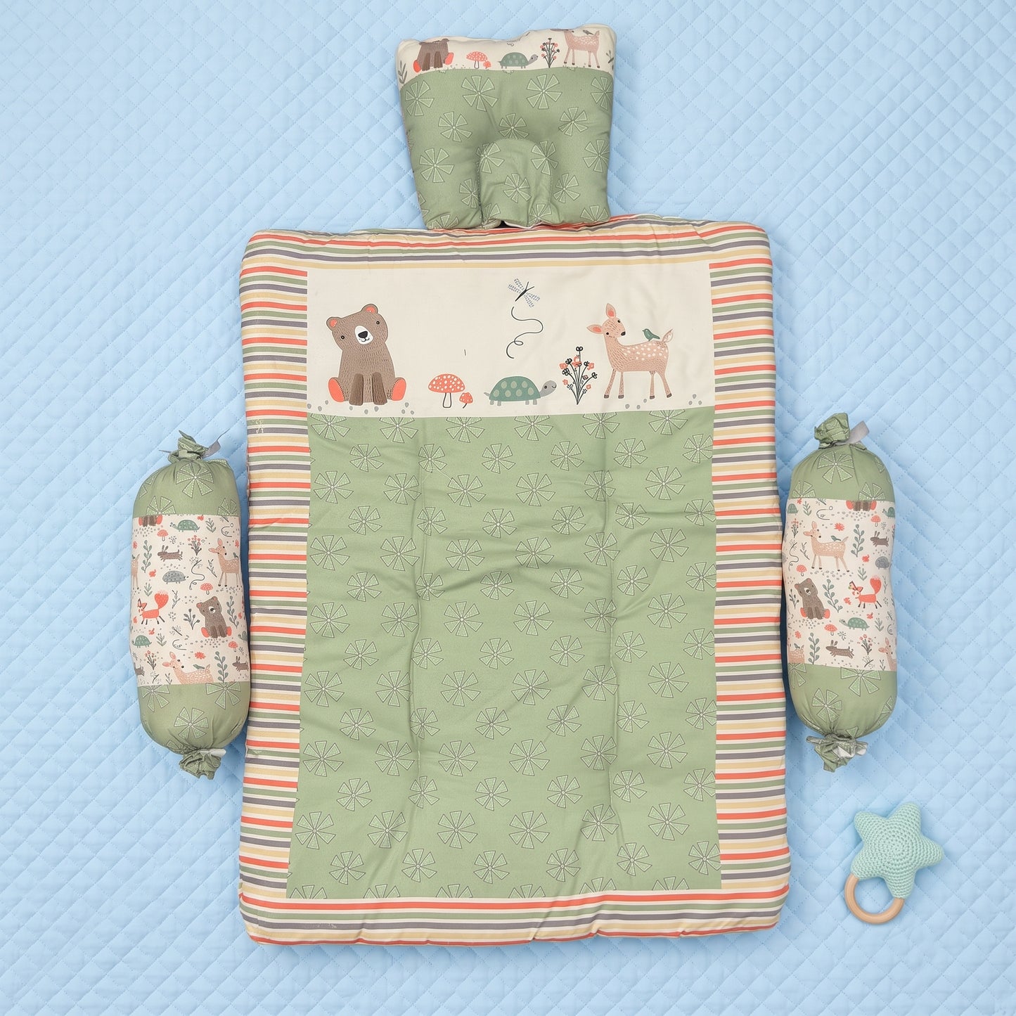 MONI MINI Exclusive Unique Digital Print Baby Mattress with Pillows