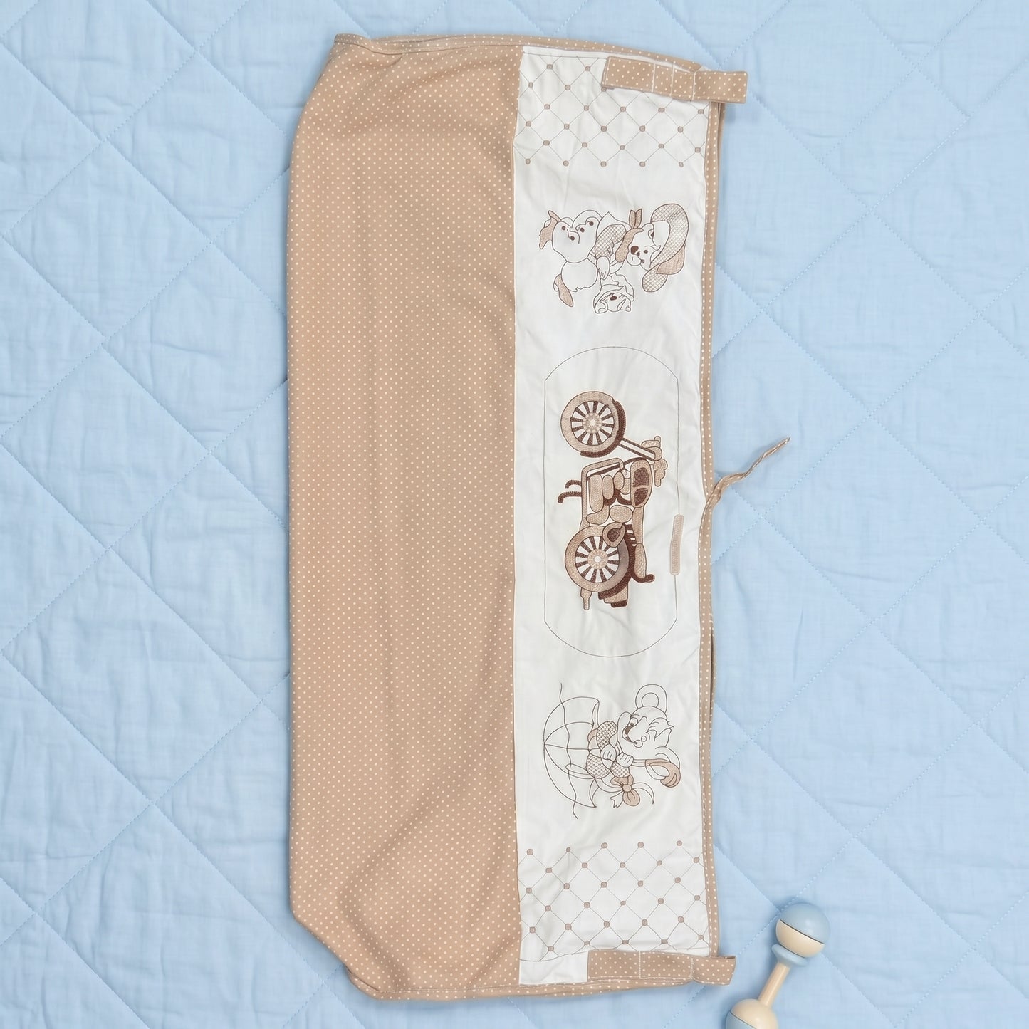 MONIMINI EMBROIDERY CRADLE COVER FOR NEWBORNS | SOFT COTTON BABY CRADLE BED SHEET | WASHABLE & COMFORTABLE