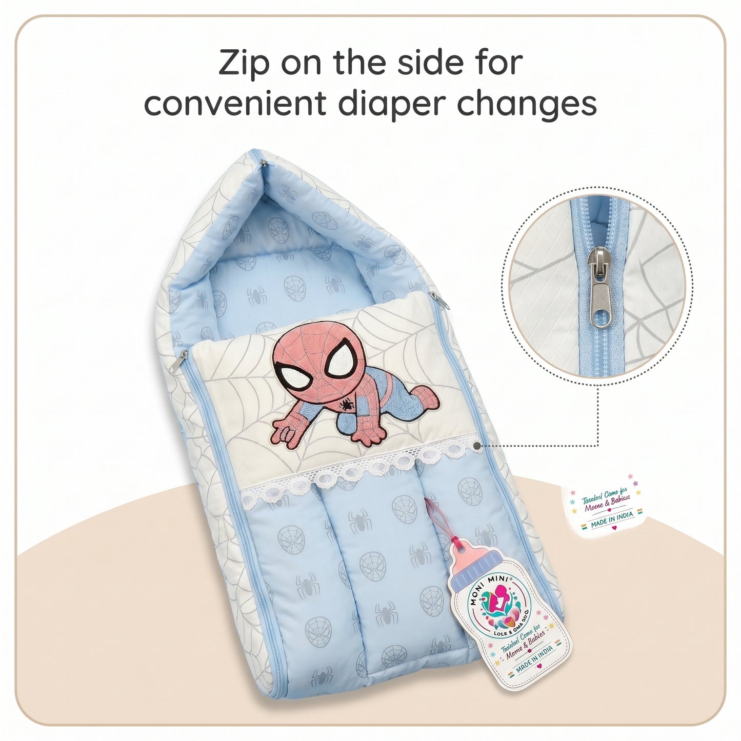 MONIMINI PREMIUM UNN WORK BABY SLEEPING BAG FOR NEWBORNS (0-6 MONTHS)