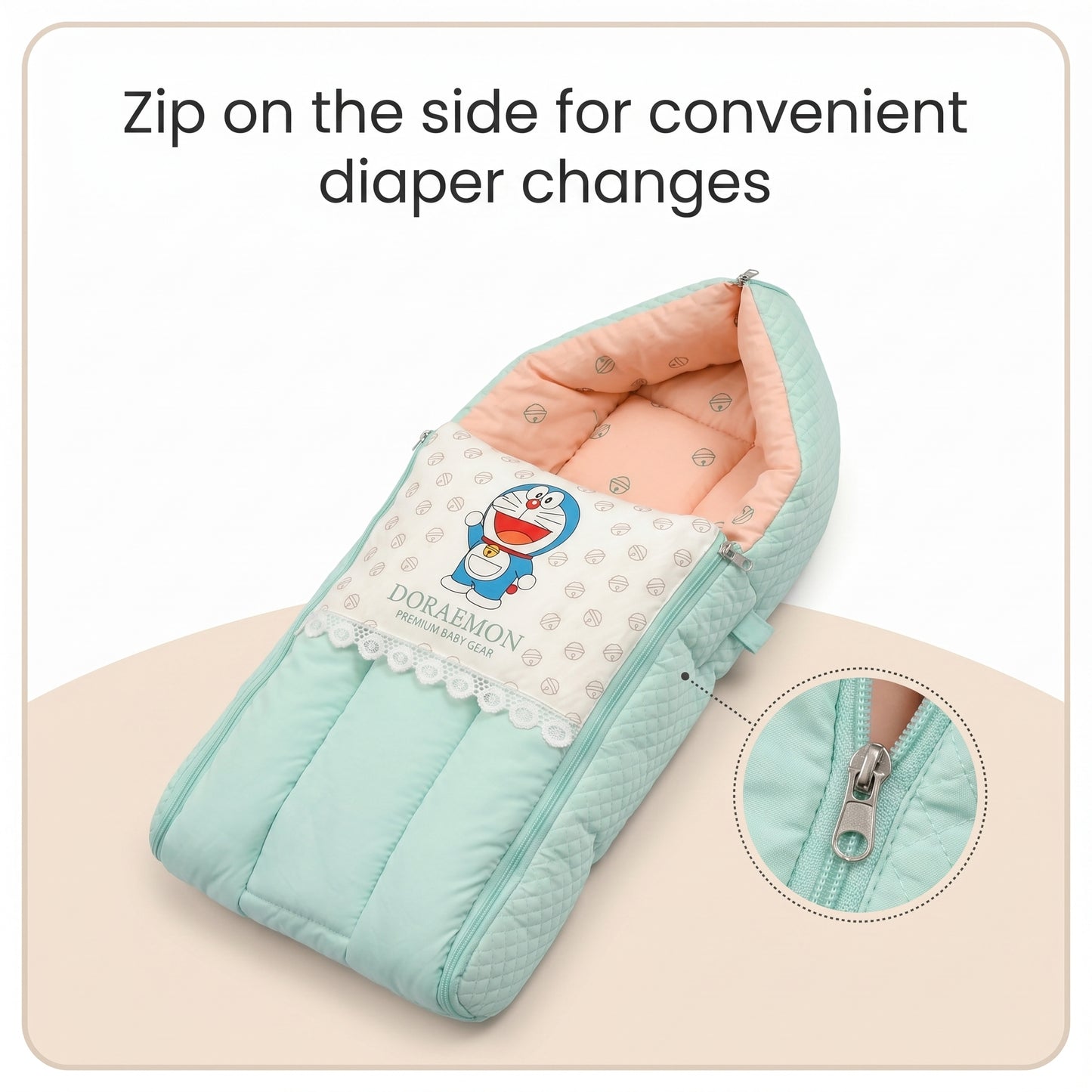 MONIMINI LUXURY BABY SLEEPING BAG | ULTRA SOFT COTTON BABY WRAP FOR NEWBORNS | SAFE, COZY & COMFORTABLE | 0-6 MONTHS