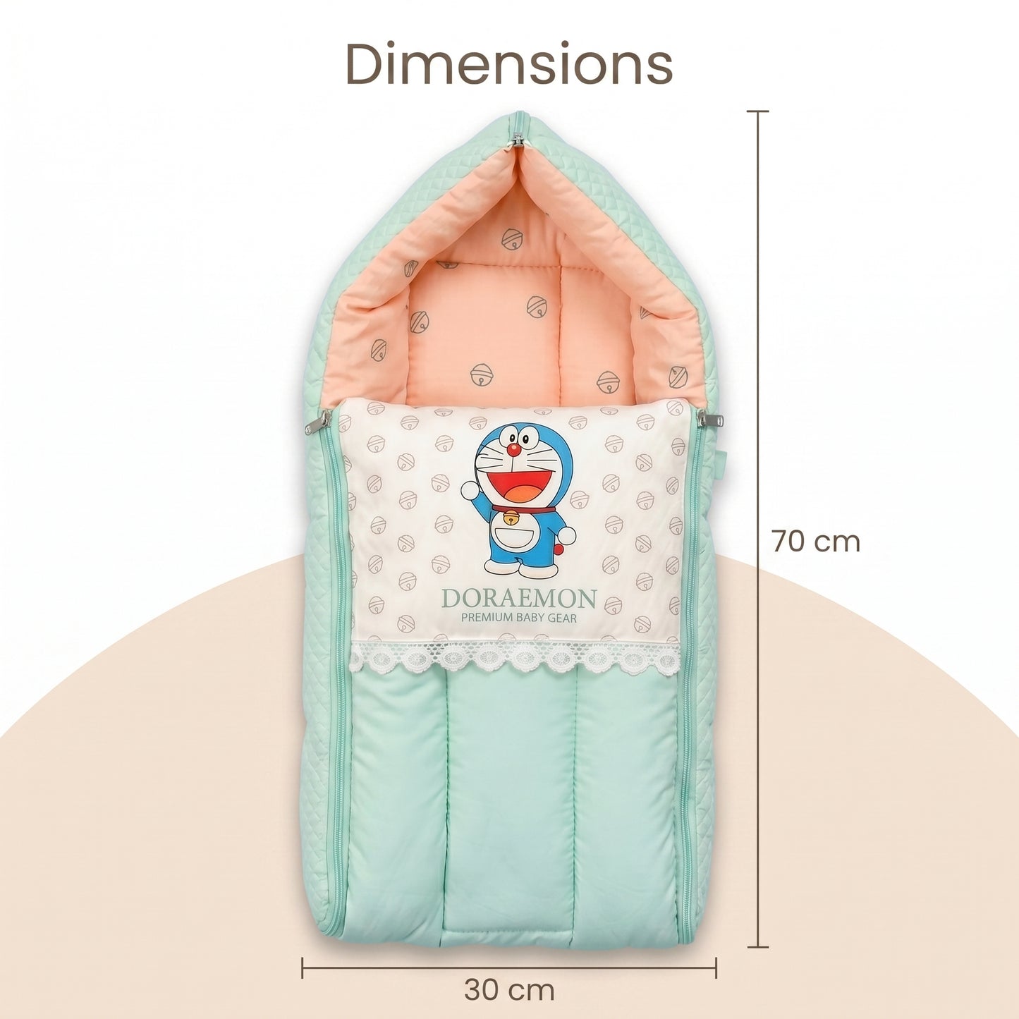 MONIMINI LUXURY BABY SLEEPING BAG | ULTRA SOFT COTTON BABY WRAP FOR NEWBORNS | SAFE, COZY & COMFORTABLE | 0-6 MONTHS