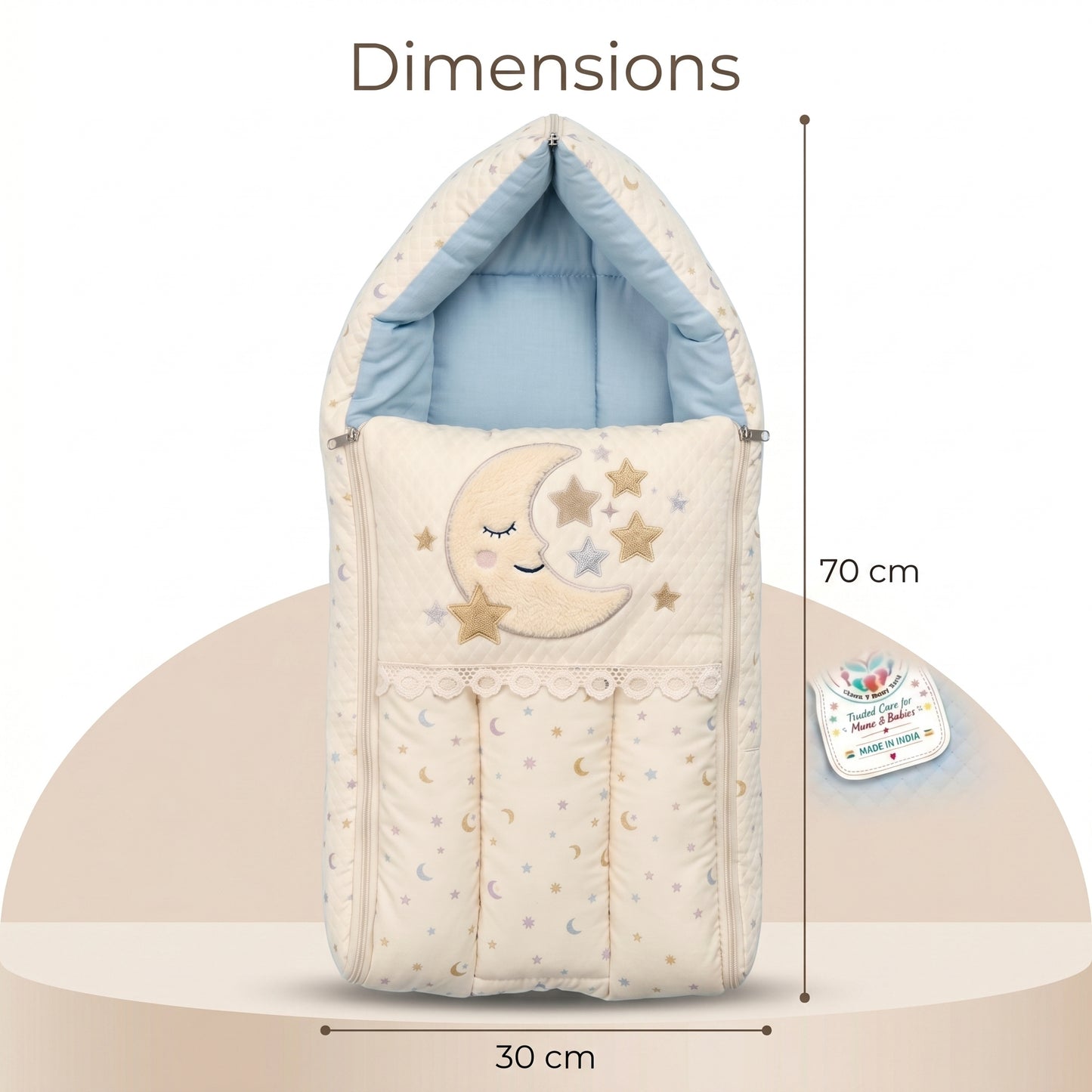 MONIMINI PREMIUM UNN WORK BABY SLEEPING BAG FOR NEWBORNS (0-6 MONTHS)