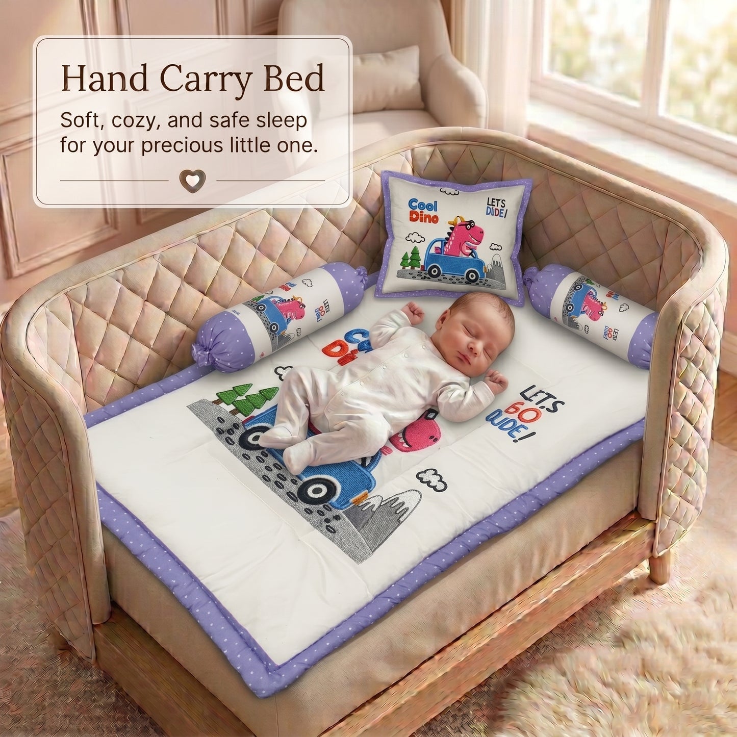 MONIMINI LUXURY DIGITAL PRINT BABY BEDDING COMBO SET FOR NEWBORNS 7-PIECE COTTON BABY CARE ESSENTIALS