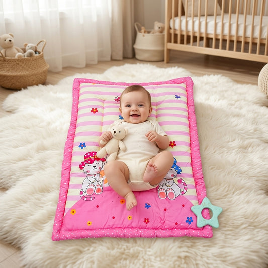 MONIMINI PREMIUM PRINTED BABY MATTRESS | SOFT COTTON BABY SLEEPING & PLAY MAT WITH CUTE DESIGN