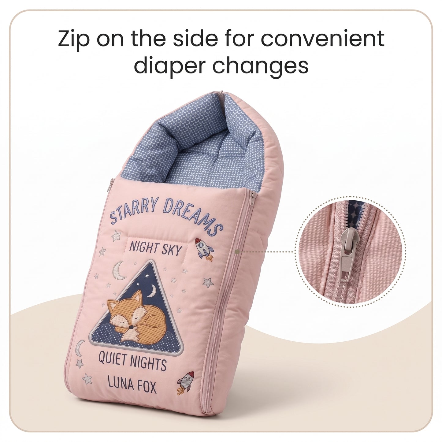 MONIMINI LUXURY DIGITAL BABY SLEEPING BAG | ULTRA SOFT COTTON BABY WRAP FOR NEWBORNS | SAFE, COZY & COMFORTABLE | 0-6 MONTHS