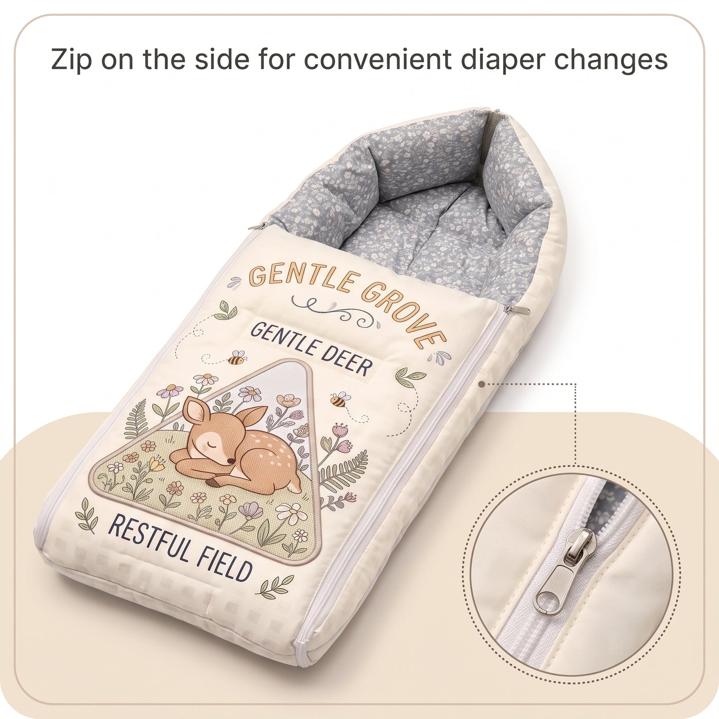 MONIMINI LUXURY DIGITAL BABY SLEEPING BAG | ULTRA SOFT COTTON BABY WRAP FOR NEWBORNS | SAFE, COZY & COMFORTABLE | 0-6 MONTHS