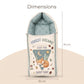 MONIMINI LUXURY DIGITAL BABY SLEEPING BAG | ULTRA SOFT COTTON BABY WRAP FOR NEWBORNS | SAFE, COZY & COMFORTABLE | 0-6 MONTHS