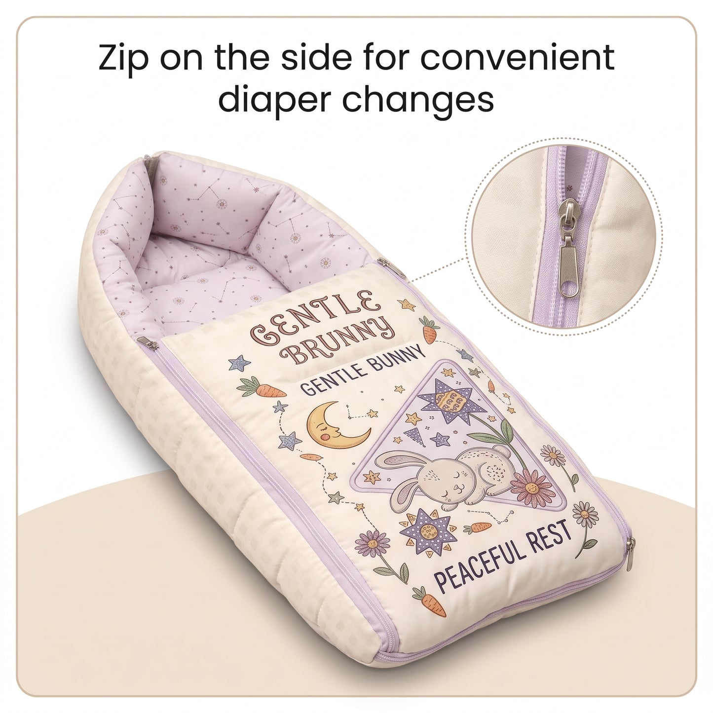 MONIMINI LUXURY DIGITAL BABY SLEEPING BAG | ULTRA SOFT COTTON BABY WRAP FOR NEWBORNS | SAFE, COZY & COMFORTABLE | 0-6 MONTHS