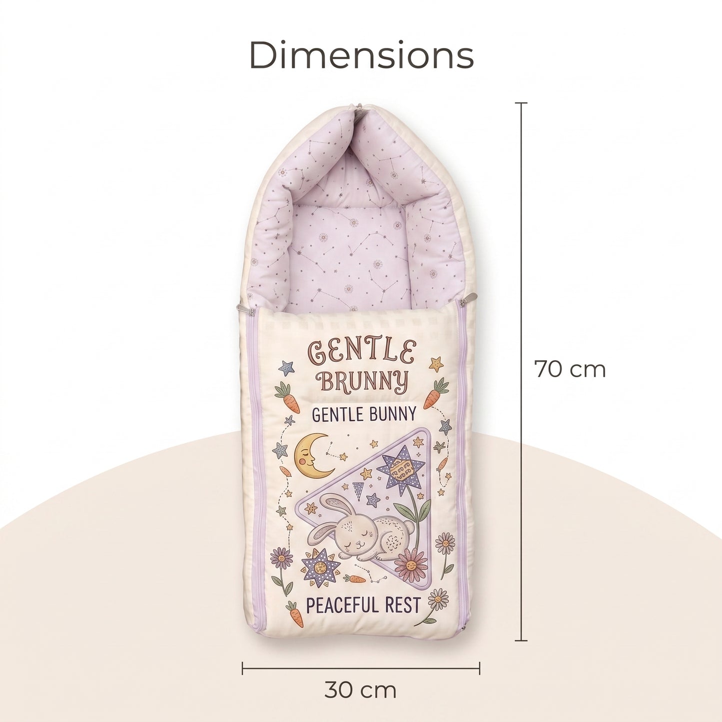 MONIMINI LUXURY DIGITAL BABY SLEEPING BAG | ULTRA SOFT COTTON BABY WRAP FOR NEWBORNS | SAFE, COZY & COMFORTABLE | 0-6 MONTHS