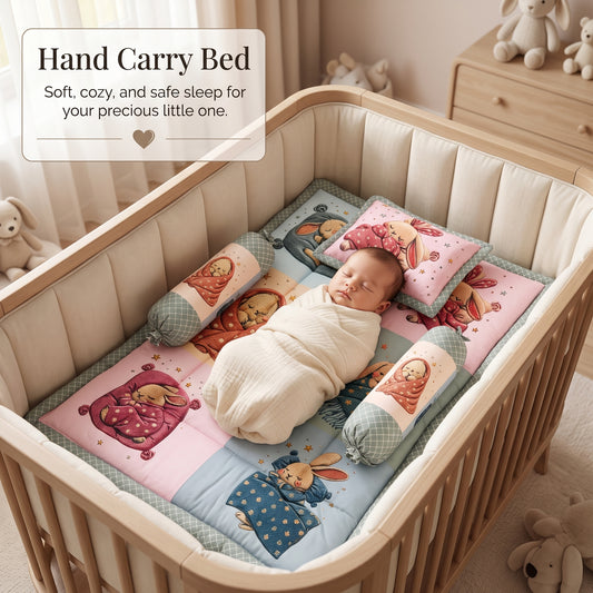 MONIMINI LUXURY DIGITAL PRINT BABY BEDDING COMBO SET FOR NEWBORNS 7-PIECE COTTON BABY CARE ESSENTIALS