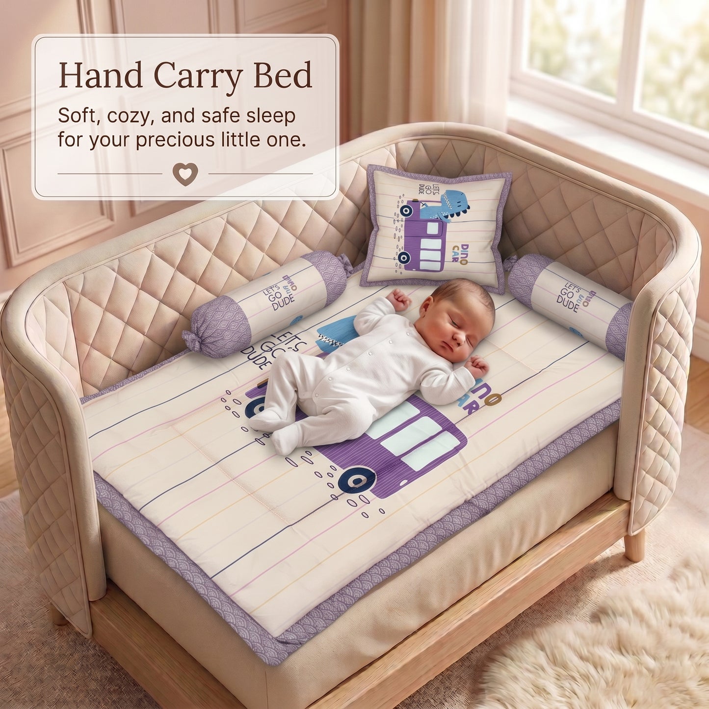 MONIMINI LUXURY DIGITAL PRINT BABY BEDDING COMBO SET FOR NEWBORNS 7-PIECE COTTON BABY CARE ESSENTIALS