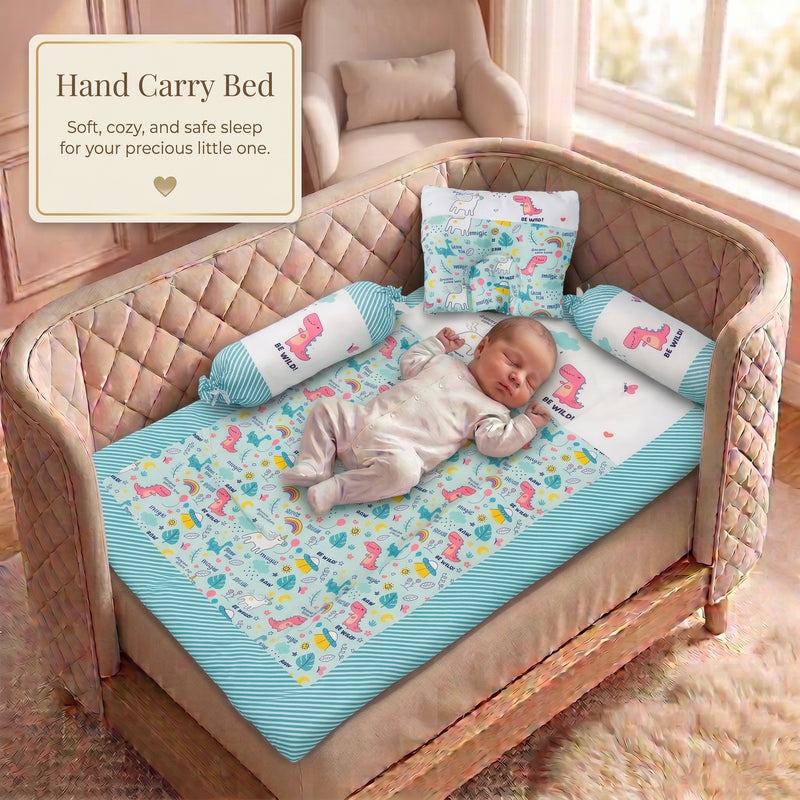 MONI MINI Premium Unique Design Baby Mattress Set With 2 Bolster and 1 Head Pillow