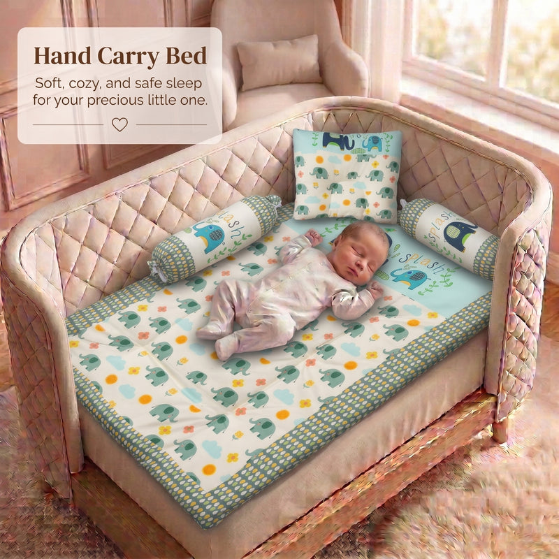 MONI MINI Premium Unique Design Baby Mattress Set With 2 Bolster and 1 Head Pillow