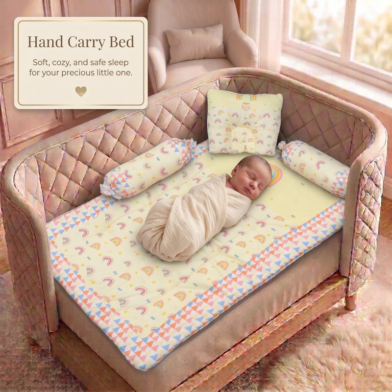 MONI MINI Premium Unique Design Baby Mattress Set With 2 Bolster and 1 Head Pillow