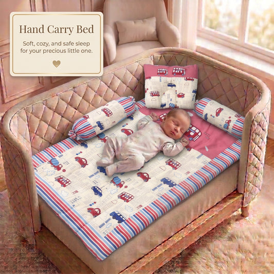MONI MINI Exclusive Unique Digital Print Baby Mattress with Pillows