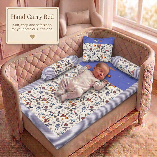 MONI MINI Premium Unique Design Baby Mattress Set With 2 Bolster and 1 Head Pillow