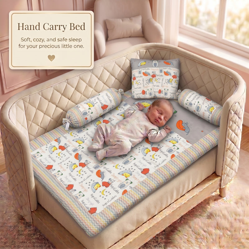 MONI MINI Premium Unique Design Baby Mattress Set With 2 Bolster and 1 Head Pillow