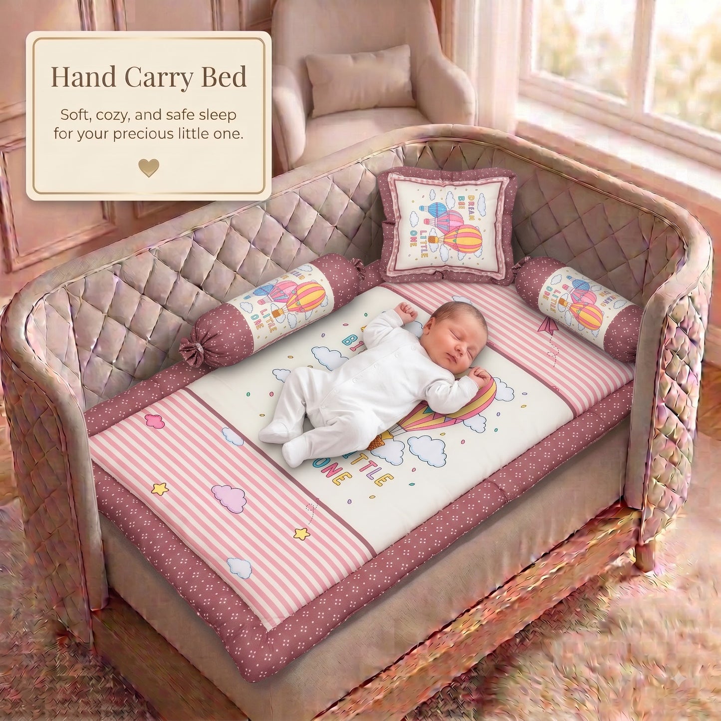 MONIMINI LUXURY DIGITAL PRINT BABY BEDDING SET | COMPLETE NEWBORN SLEEP & CARE COMBO