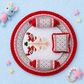 MONIMINI ROYAL EMBROIDERY ELEPHANT BABY BEDDING SET | PREMIUM ROUND NEWBORN MATTRESS WITH PILLOW & BOLSTERS