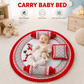 MONIMINI ROYAL EMBROIDERY ELEPHANT BABY BEDDING SET | PREMIUM ROUND NEWBORN MATTRESS WITH PILLOW & BOLSTERS
