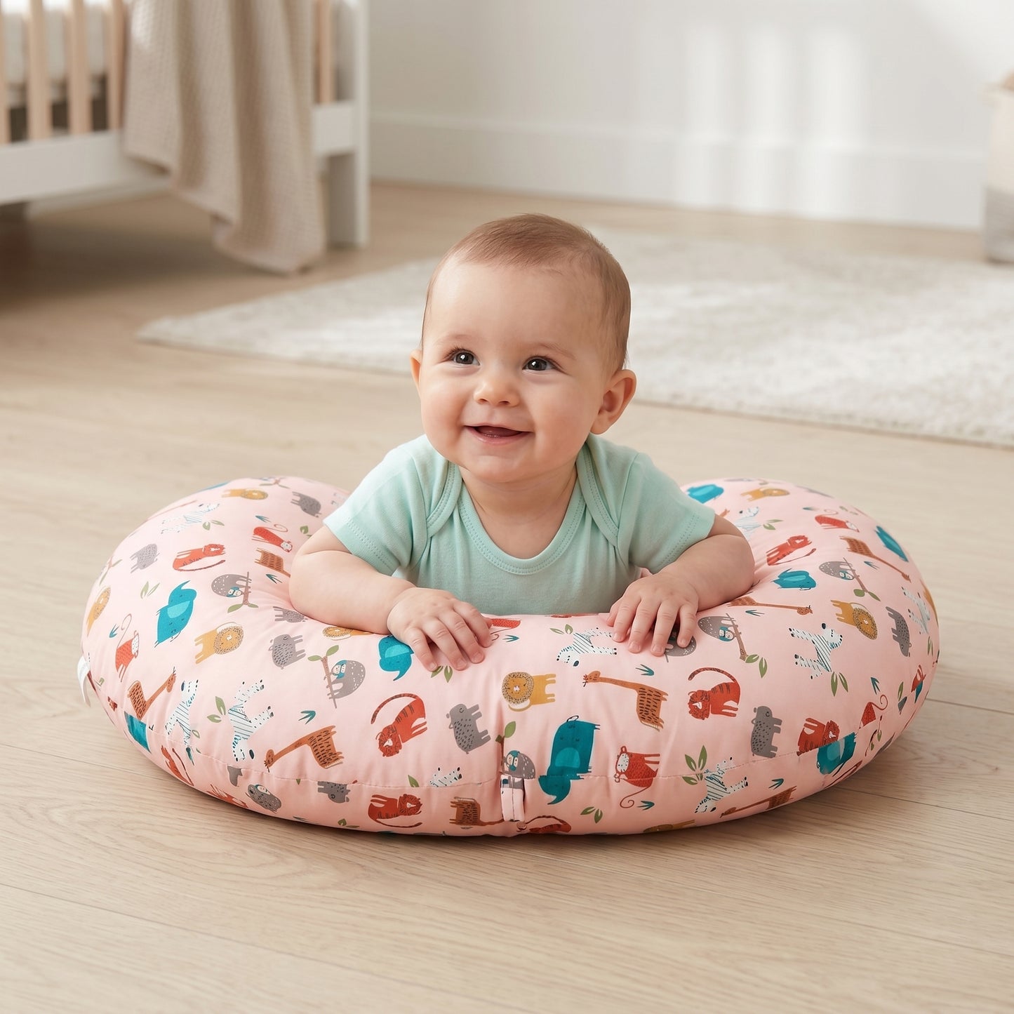 MONIMINI PREMIUM DIGITAL PRINT FEEDING PILLOW | BABY SUPPORT CUSHION FOR FEEDING & TUMMY TIME