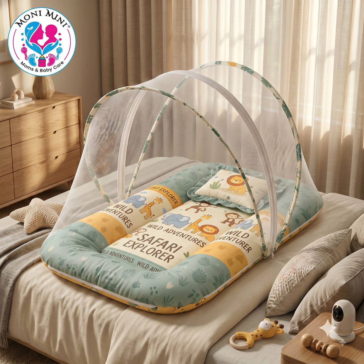 MONIMINI PREMIUM DIGITAL PRINT 2-IN-1 COMBO SET | BABY SLEEPING BAG & MOSQUITO NET