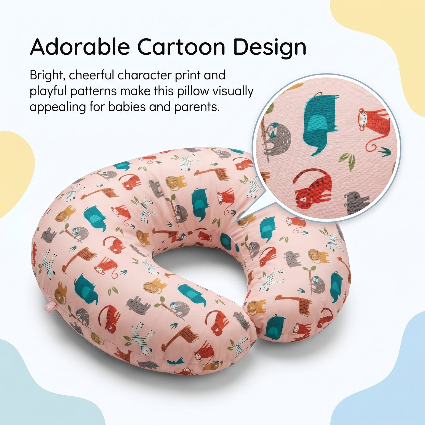 MONIMINI PREMIUM DIGITAL PRINT FEEDING PILLOW | BABY SUPPORT CUSHION FOR FEEDING & TUMMY TIME