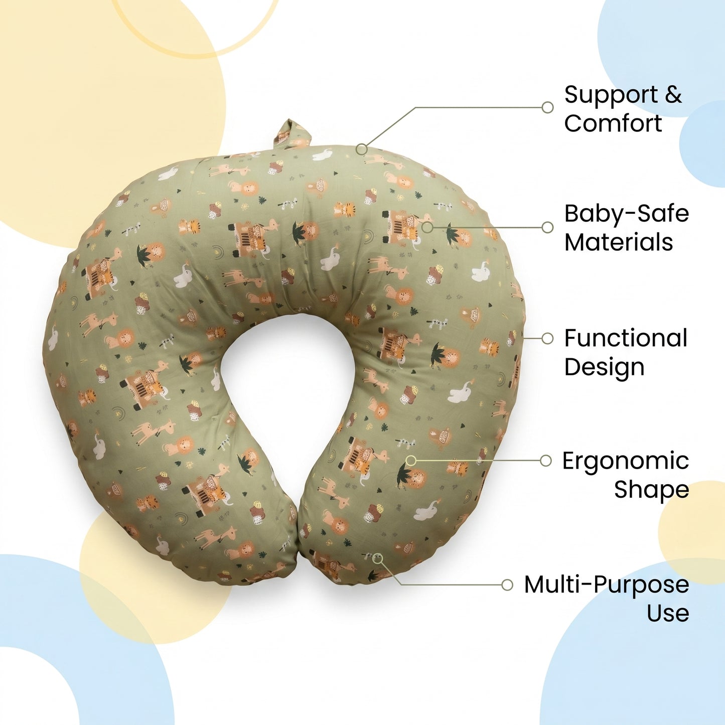 MONIMINI PREMIUM DIGITAL PRINT FEEDING PILLOW | BABY SUPPORT CUSHION FOR FEEDING & TUMMY TIME