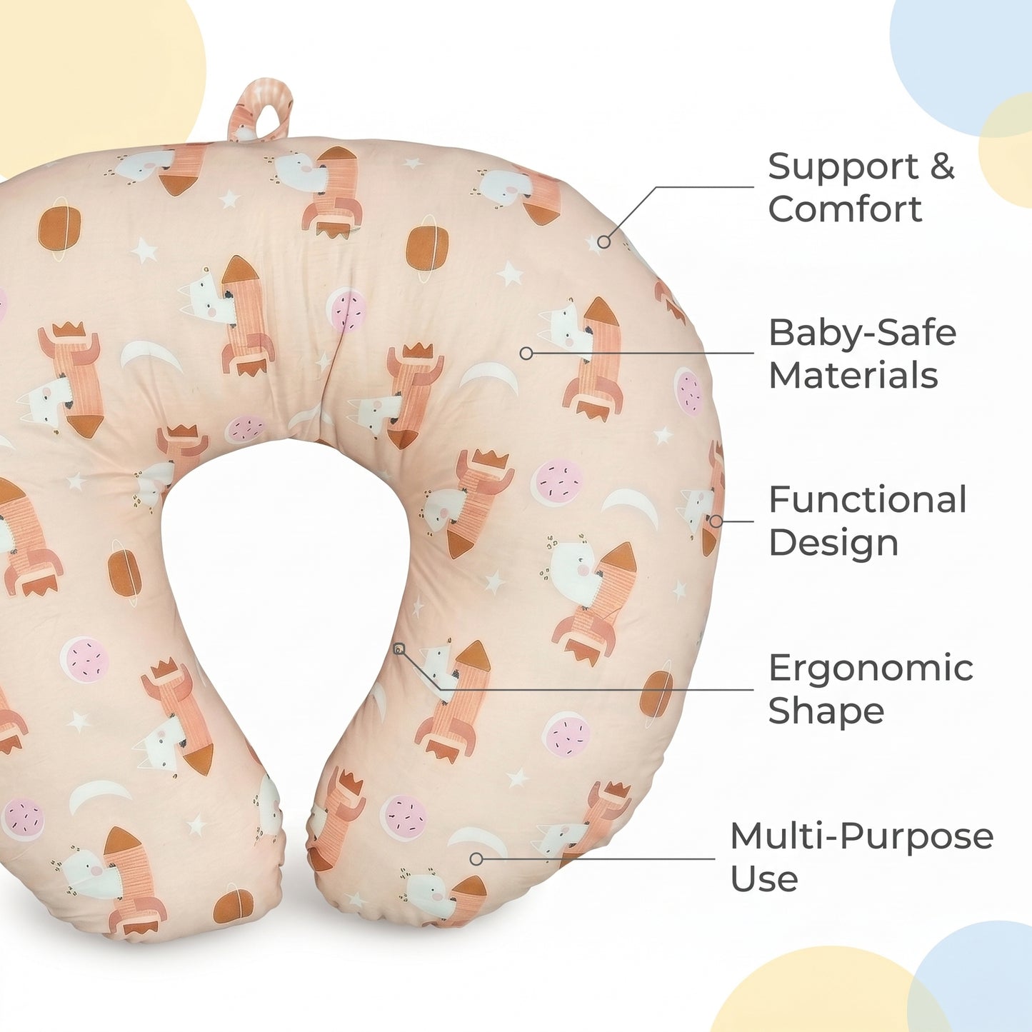 MONIMINI PREMIUM DIGITAL PRINT FEEDING PILLOW | BABY SUPPORT CUSHION FOR FEEDING & TUMMY TIME