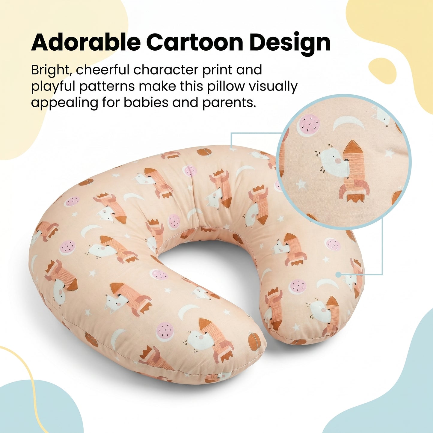 MONIMINI PREMIUM DIGITAL PRINT FEEDING PILLOW | BABY SUPPORT CUSHION FOR FEEDING & TUMMY TIME