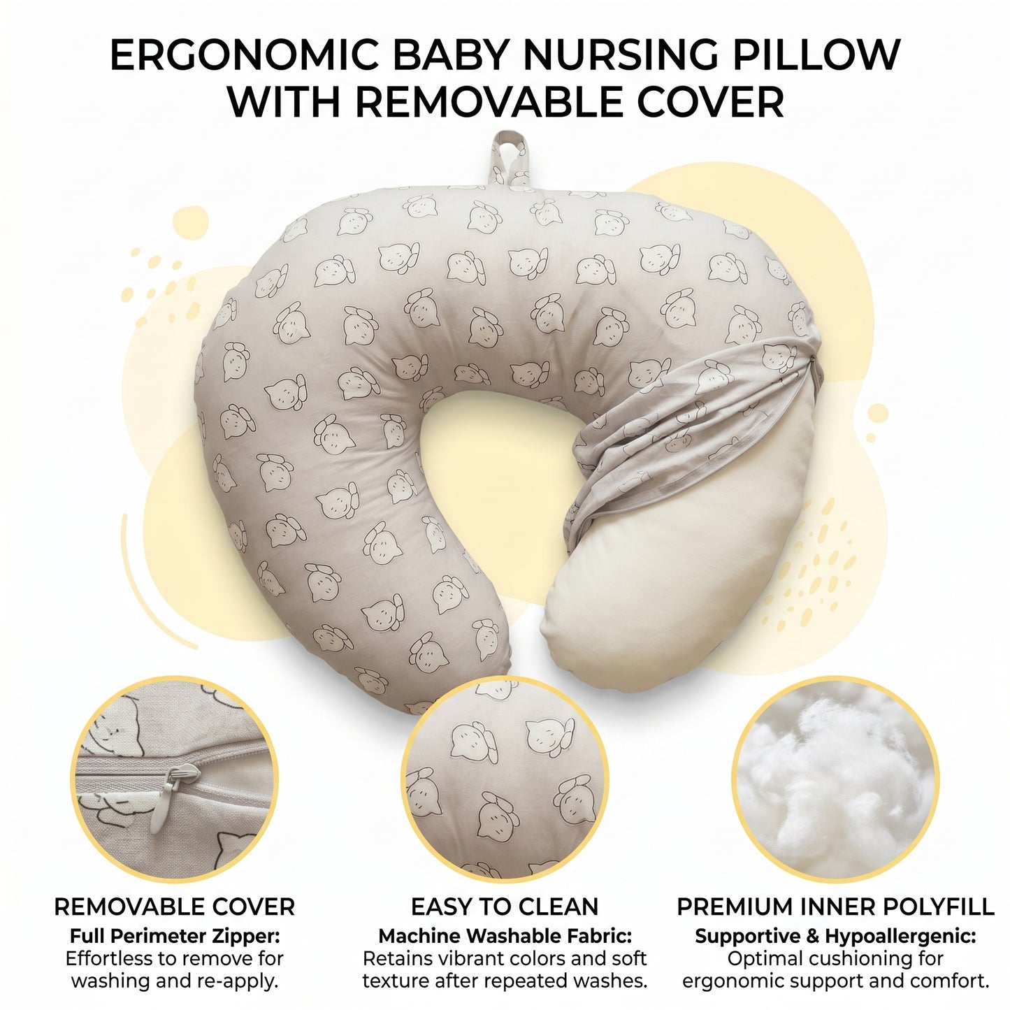 MONIMINI LUXURY BABY NURSING PILLOW | COMFORTABLE FEEDING & DEVELOPMENT SUPPORT