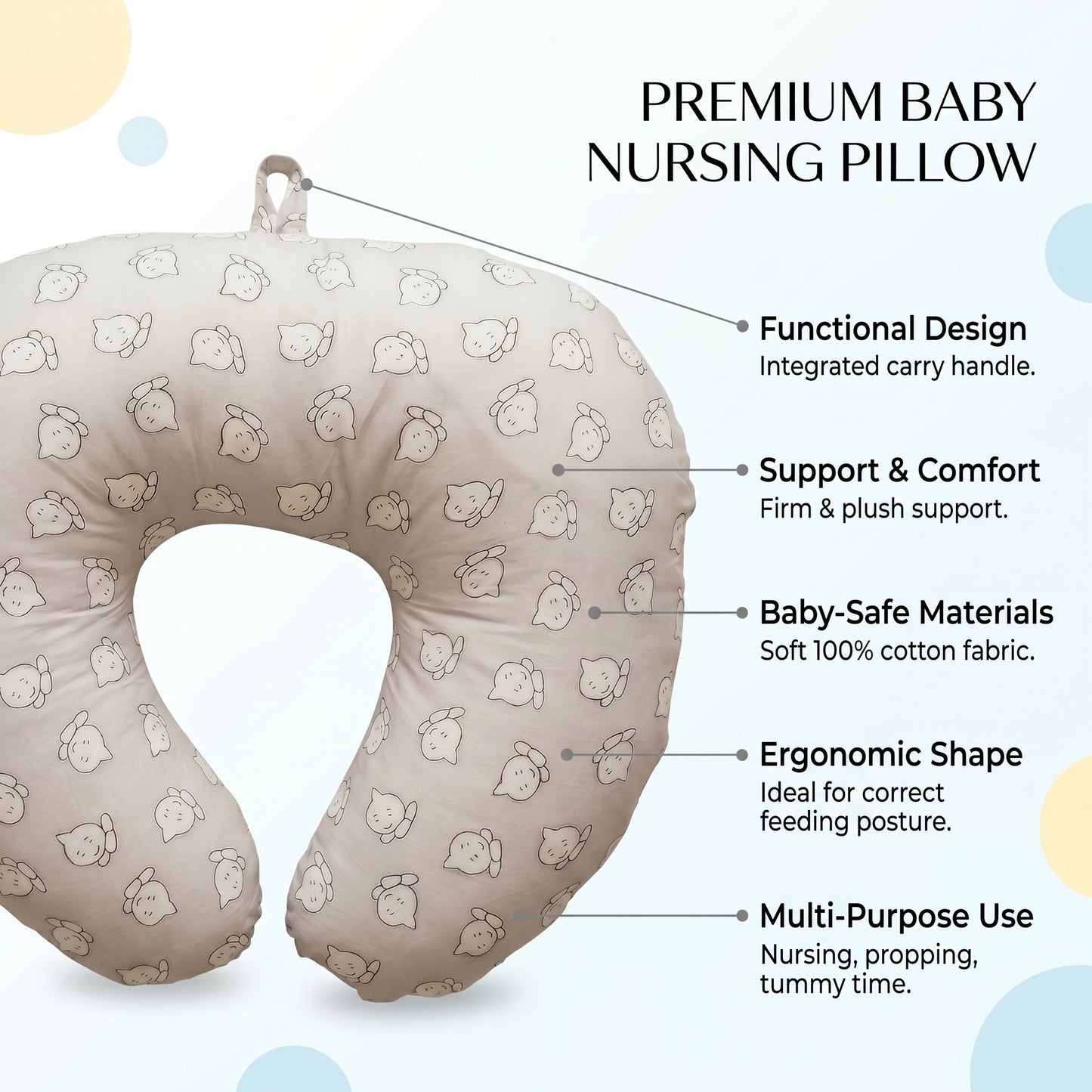 MONIMINI LUXURY BABY NURSING PILLOW | COMFORTABLE FEEDING & DEVELOPMENT SUPPORT