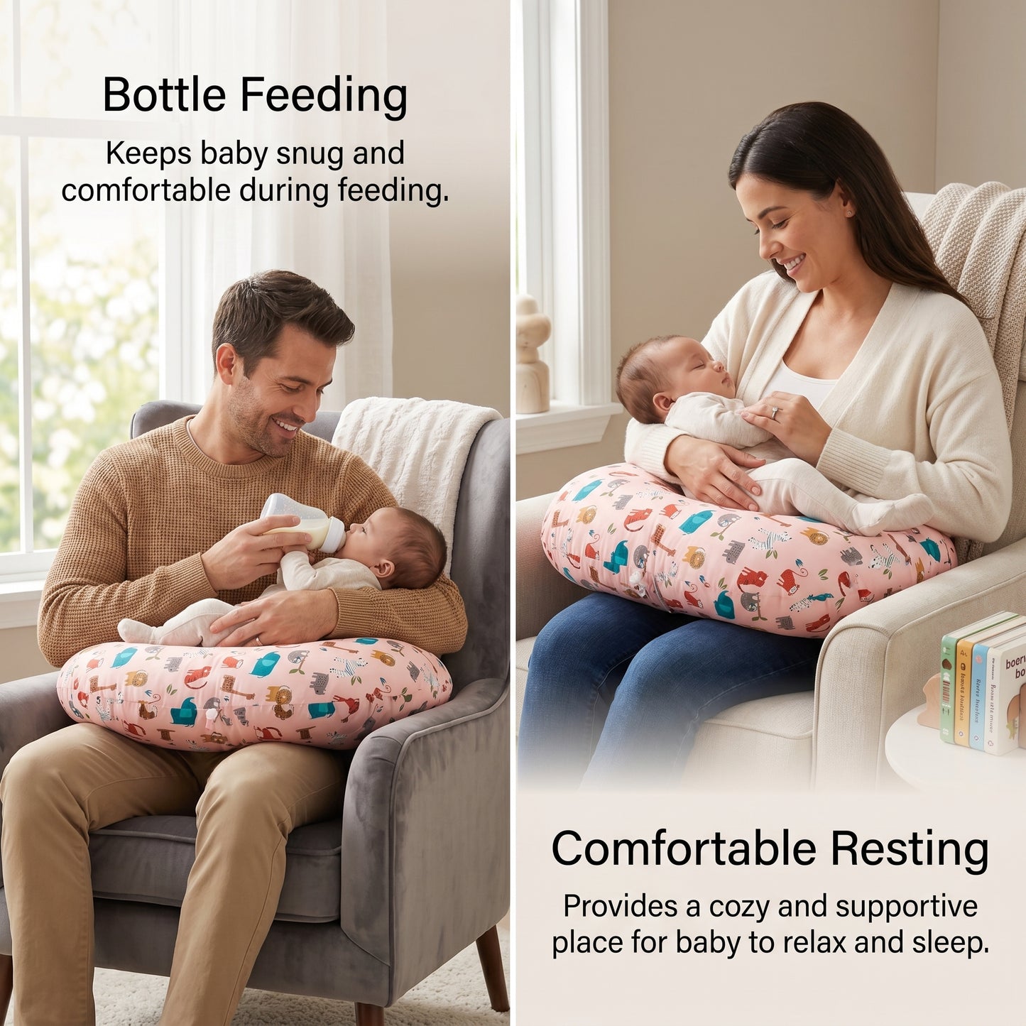 MONIMINI PREMIUM DIGITAL PRINT FEEDING PILLOW | BABY SUPPORT CUSHION FOR FEEDING & TUMMY TIME