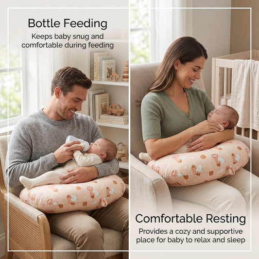 MONIMINI PREMIUM DIGITAL PRINT FEEDING PILLOW | BABY SUPPORT CUSHION FOR FEEDING & TUMMY TIME