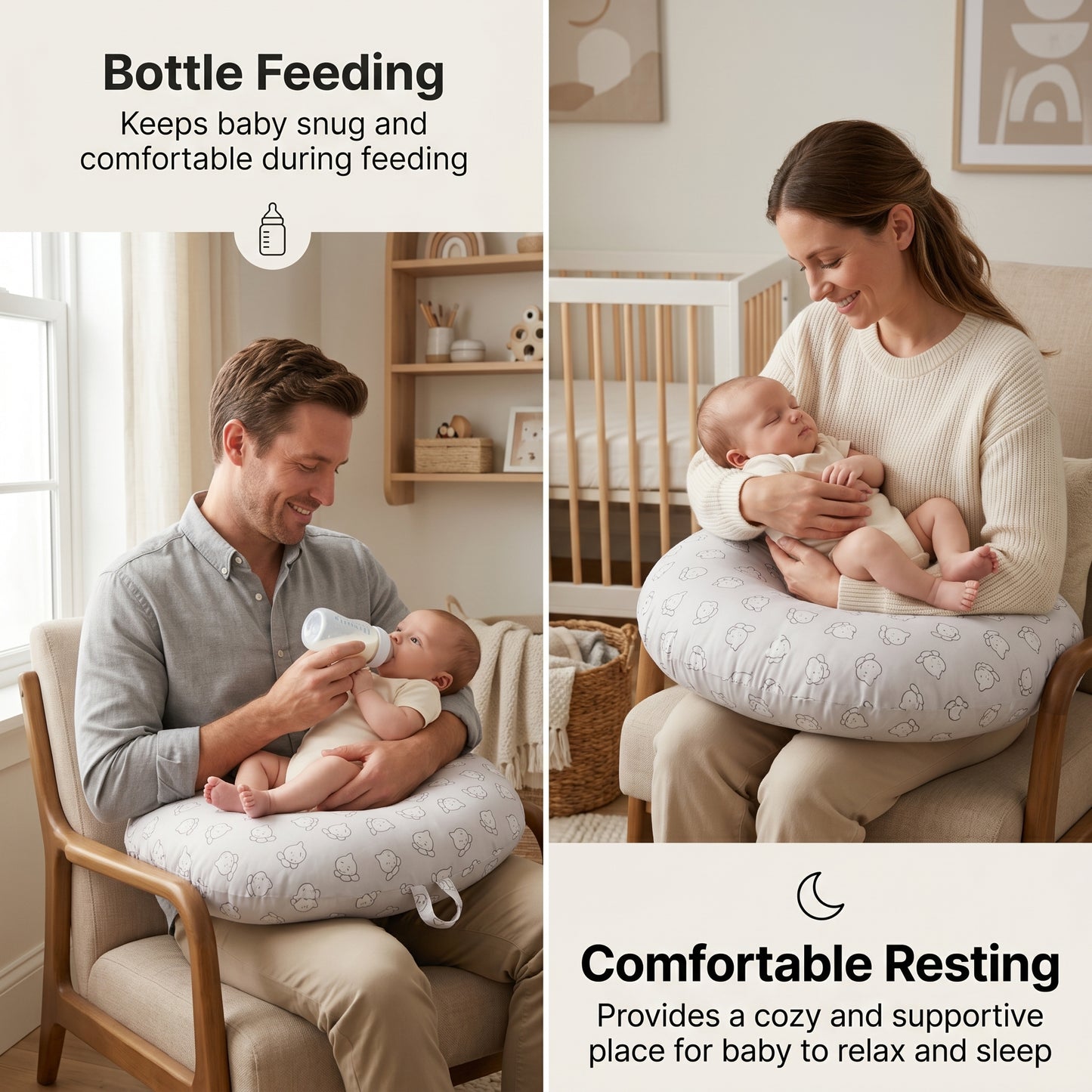 MONIMINI LUXURY BABY NURSING PILLOW | COMFORTABLE FEEDING & DEVELOPMENT SUPPORT