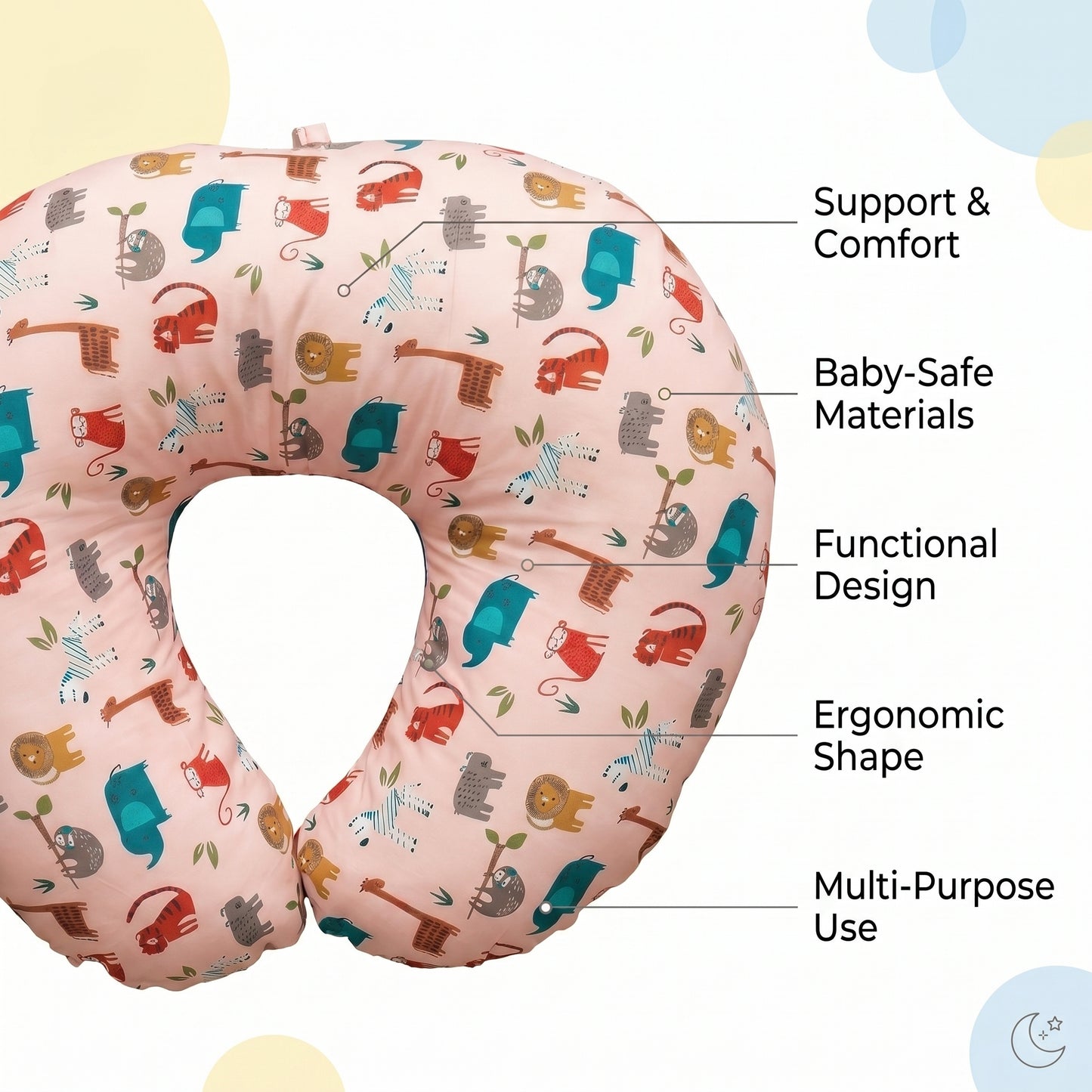 MONIMINI PREMIUM DIGITAL PRINT FEEDING PILLOW | BABY SUPPORT CUSHION FOR FEEDING & TUMMY TIME