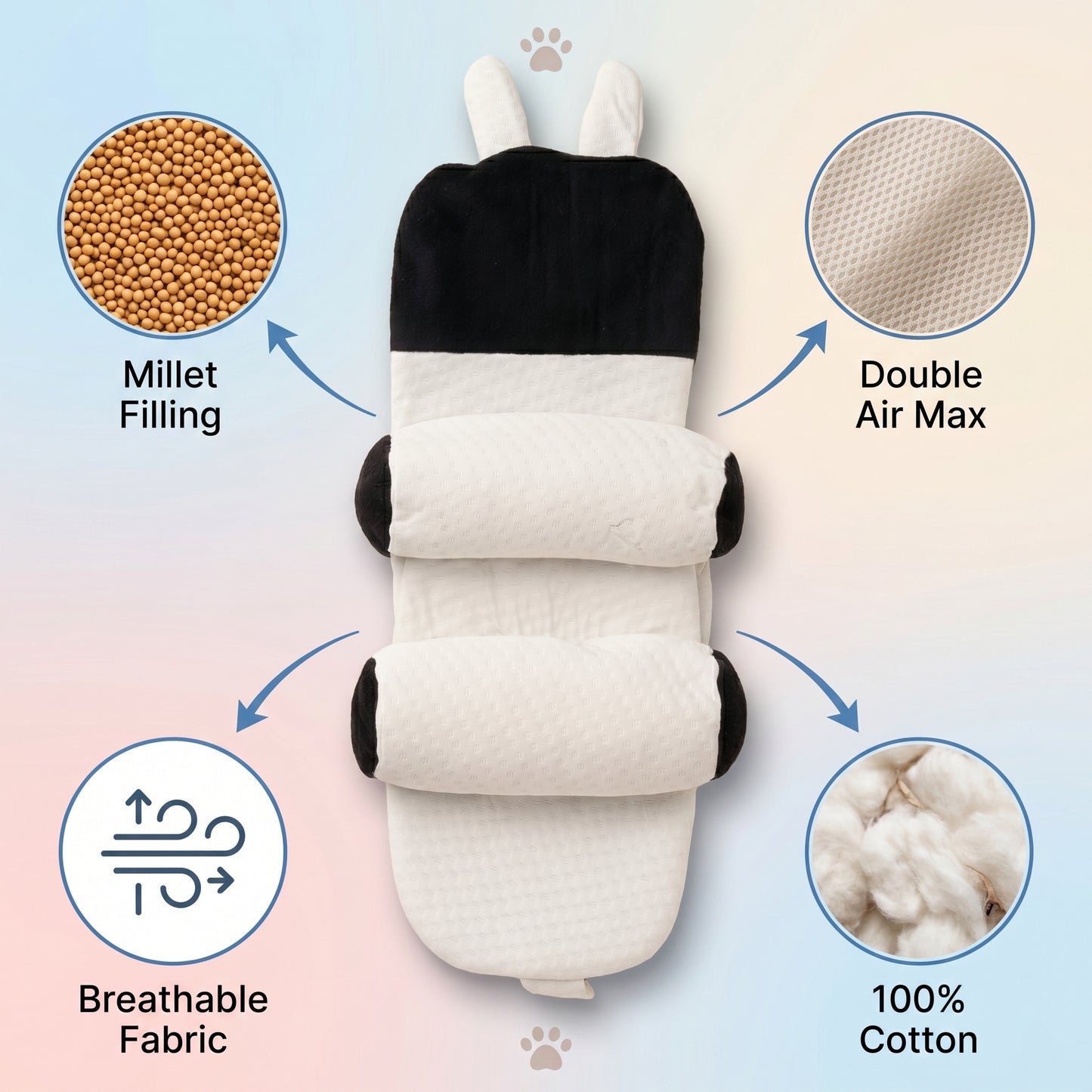 MONIMINI PREMIUM MUSTARD RAI BABY PILLOW | TRADITIONAL HEAD SUPPORT PILLOW FOR NEWBORNS & INFANTS