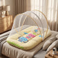 MONIMINI KING SIZE MOSQUITO NET BABY MATTRESS | PREMIUM DIGITAL PRINT SOFT COTTON SLEEPING & PLAY BED FOR NEWBORNS
