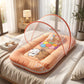 MONIMINI KING SIZE MOSQUITO NET BABY MATTRESS | PREMIUM DIGITAL PRINT SOFT COTTON SLEEPING & PLAY BED FOR NEWBORNS