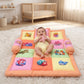 MONIMINI PREMIUM OCEAN THEME PRINT BABY MATTRESS SET | SOFT COTTON SLEEPING & PLAY MAT WITH PILLOW AND BOLSTER FOR NEWBORNS