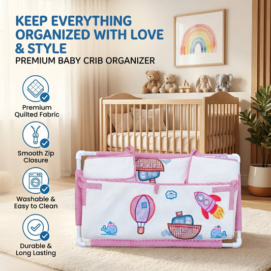 MONIMINI BABY CRADLE PIPE COVER WITH PATCH WORK DESIGN  | SOFT, BREATHABLE & SKIN-FRIENDLY