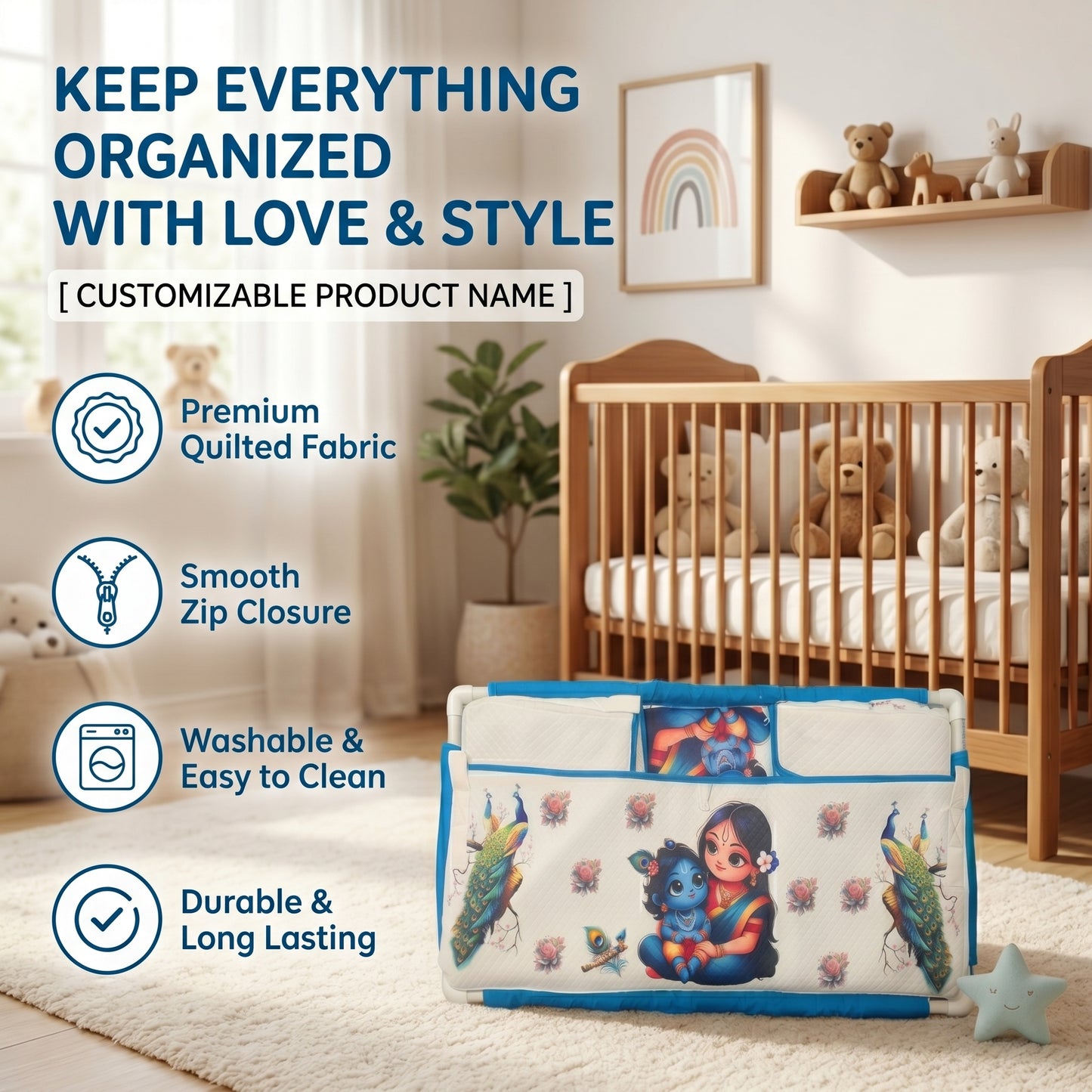 MONIMINI BABY CRADLE COVER ROUND SHAPE | DTF PRINT COTTON CRADLE SHEET | WASHABLE & SKIN FRIENDLY (Copy)