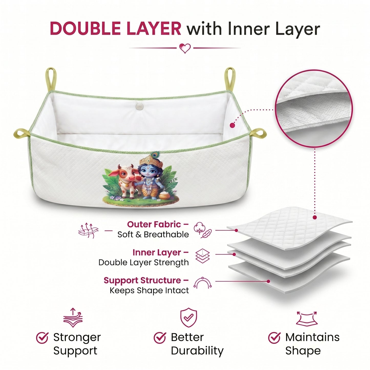 MONIMINI BABY CRADLE COVER ROUND SHAPE | DTF PRINT COTTON CRADLE SHEET | WASHABLE & SKIN FRIENDLY