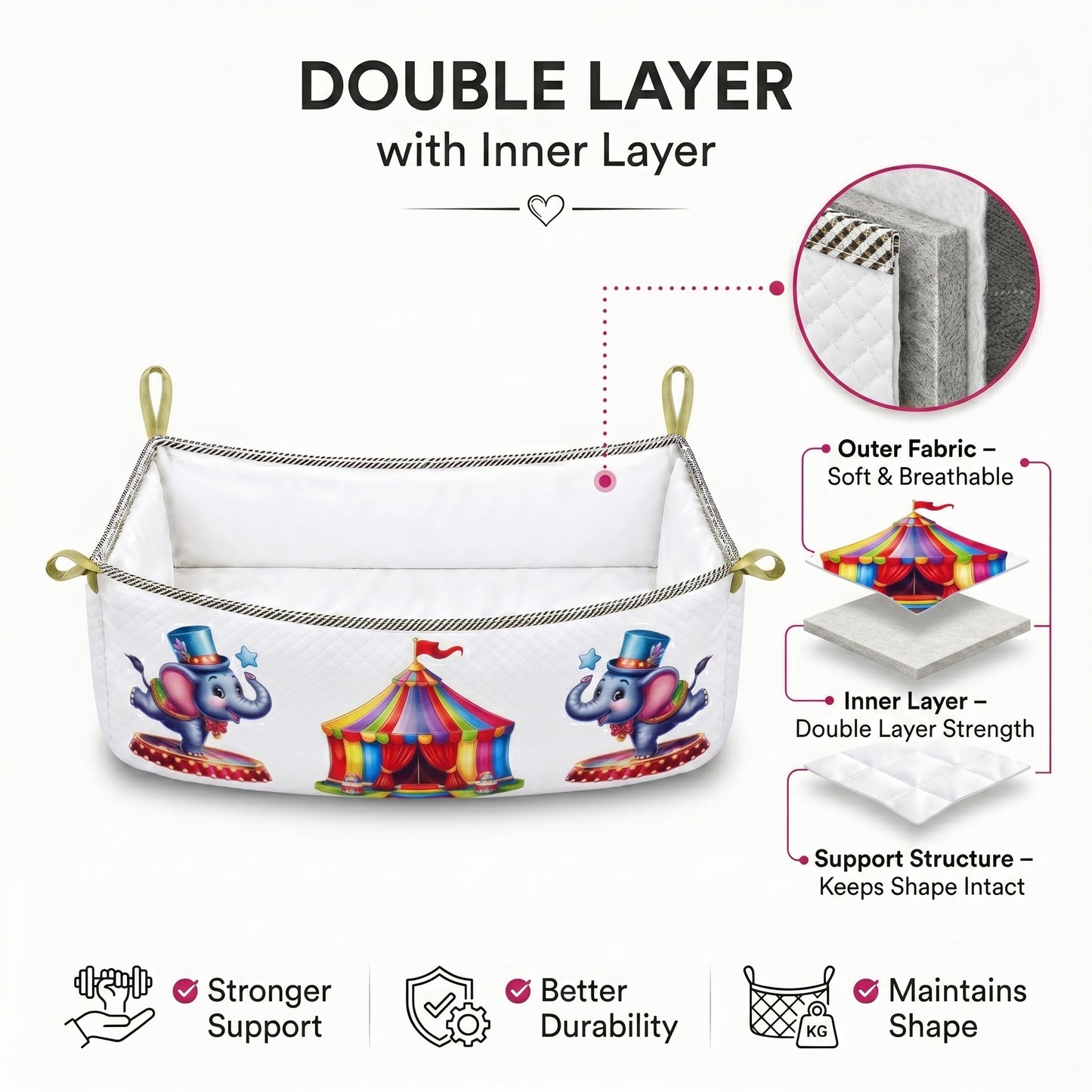 MONIMINI PREMIUM BABY CRADLE PIPE COVER | SOFT COTTON DTF PRINT CRADLE BEDDING COVER FOR NEWBORNS